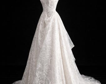 ZELDZAME Vera Wang-jurk van zijde van organza | Doorschijnend strapless lijfje, asymmetrische drapering, strik op de rug