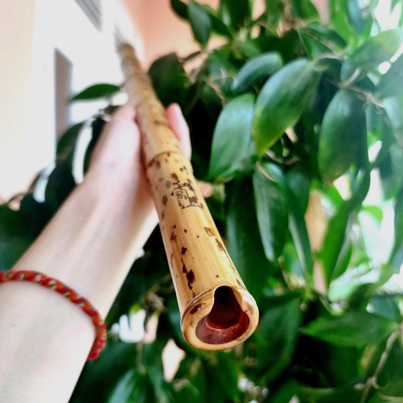 Custom Flute Instruments Leaves Teardrop Bamboo Xiao Flute: Handmade Detachable Meditation Flute ...