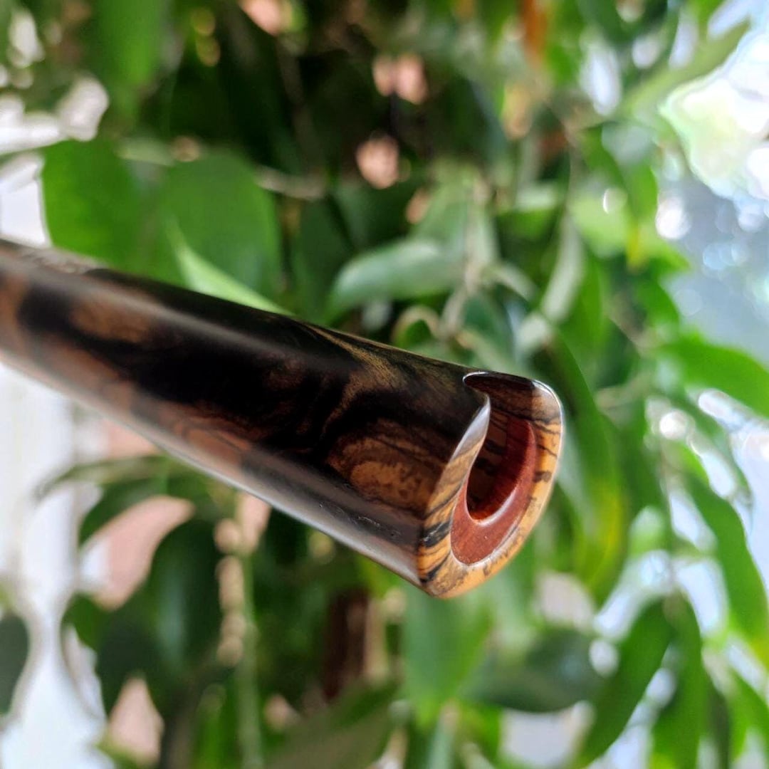 Custom Flute Instruments Leaves Ebony Wood Xiao Flute: Detachable Handmade Meditation Zen Instrument ...