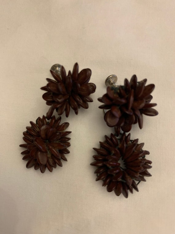 Wood & Gold clip on earrings - image 2
