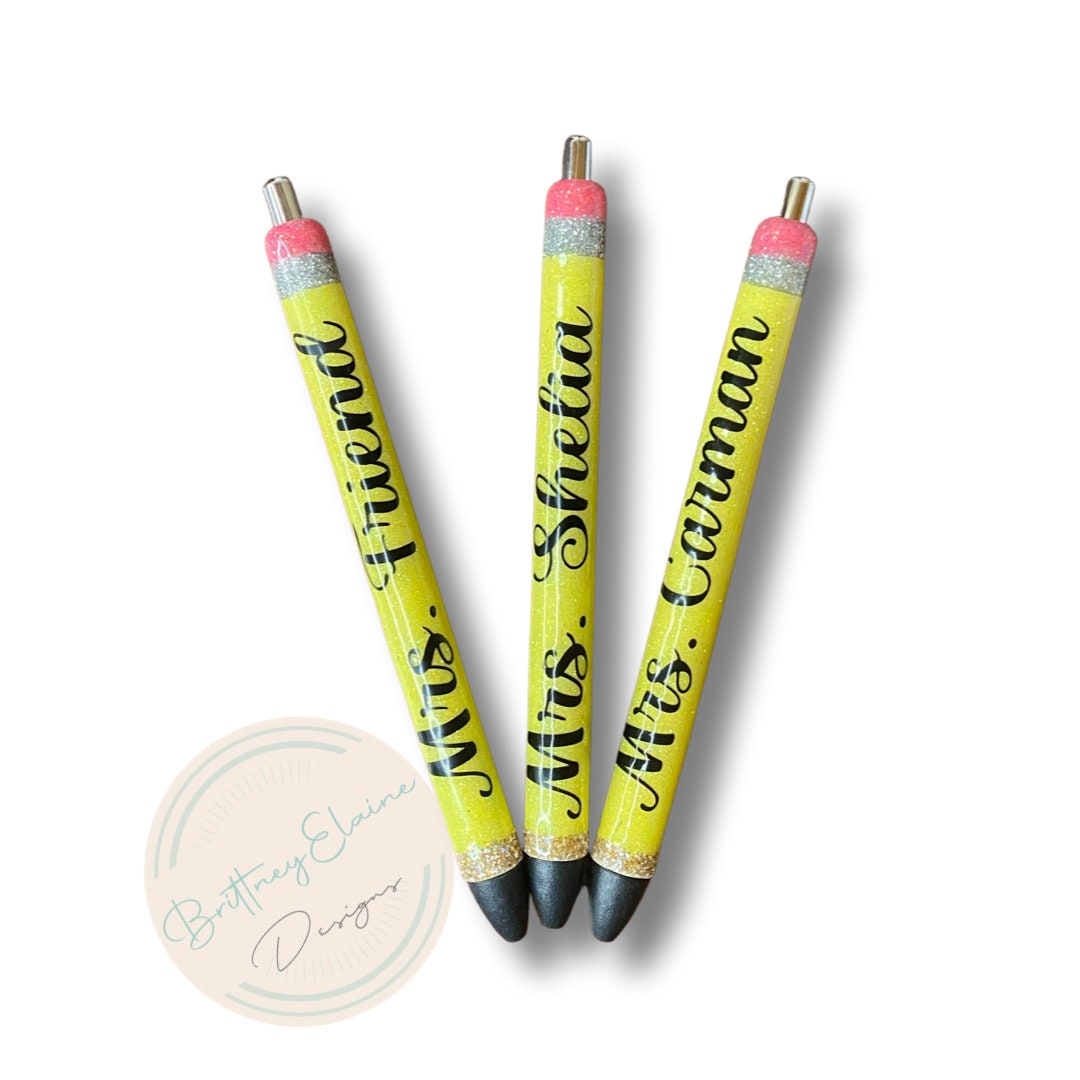 Teachers gifts personalized Epoxy Refillable pencil pens kids