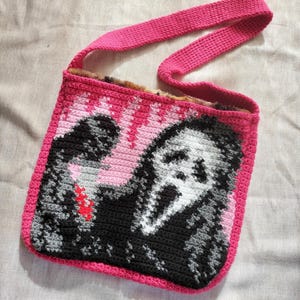 Crochet Ghostface Tote Bag