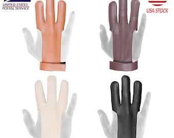 Leather Archery Glove, Right Hand, Finger Protection
