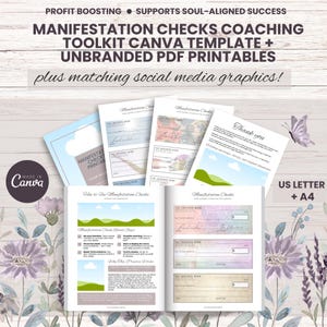 Printable Abundance Checks: Manifestation Template, Canva Editable (Digital Download)