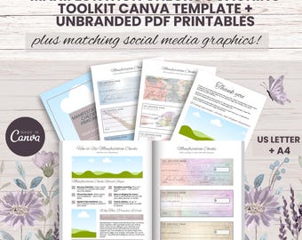 Printable Abundance Checks: Manifestation Template, Canva Editable (Digital Download)