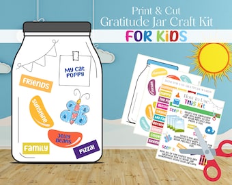 Gratitude Jar Craft Kit for Kids: Printable Activity (Digital Download)