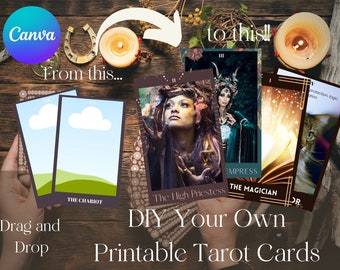 DIY Tarot Card Template: Printable 78 Card Deck (Canva)