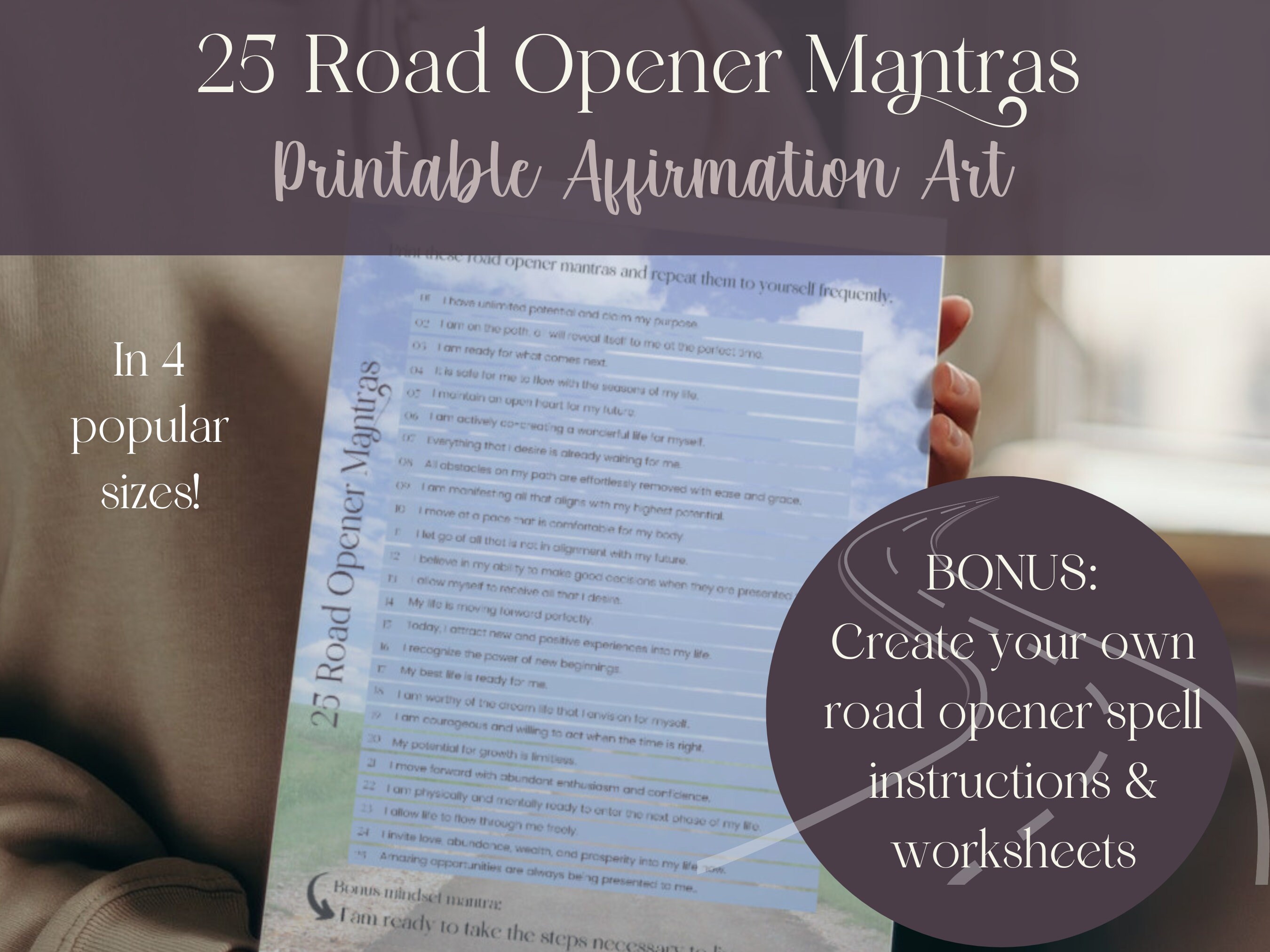 Road Opener Mantras Printable, New Experiences, Call in Your New Life