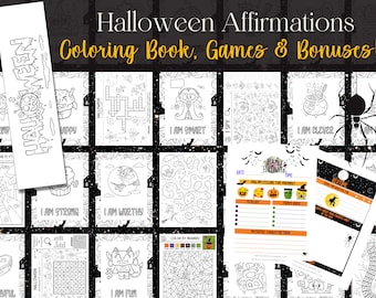 ハロウィーンの塗り絵、ハロウィーンの誓い、ハロウィーンの印刷可能なアクティビティ、ハロウィーンの感謝、ハロウィーンのしおりの印刷と着色