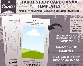 Editable Tarot Learning Card Templates: Canva Study Deck (Digital Download)