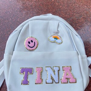 Custom Backpack Personalized Backpack Customizable Backpack Chenille Patch Backpack Kid Backpack Back to school image 4