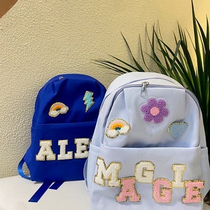 Custom Backpack Personalized Backpack Customizable Backpack Chenille Patch Backpack Kid Backpack Back to school image 1