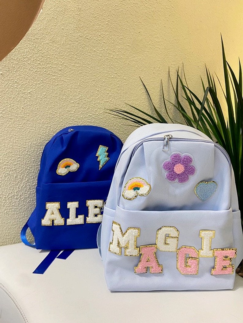 Custom Backpack Personalized Backpack Customizable Backpack Chenille Patch Backpack Kid Backpack Back to school image 1