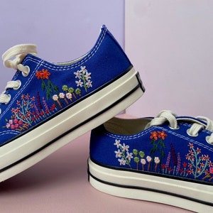 Custom Mint Converse Chuck Taylor Embroidered Converse Shoes/ Embroidered Converse Custom/Embroidered Sneakers