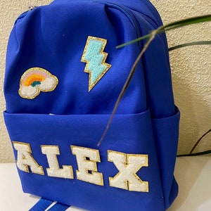 Custom Backpack Personalized Backpack Customizable Backpack Chenille Patch Backpack Kid Backpack Back to school image 5