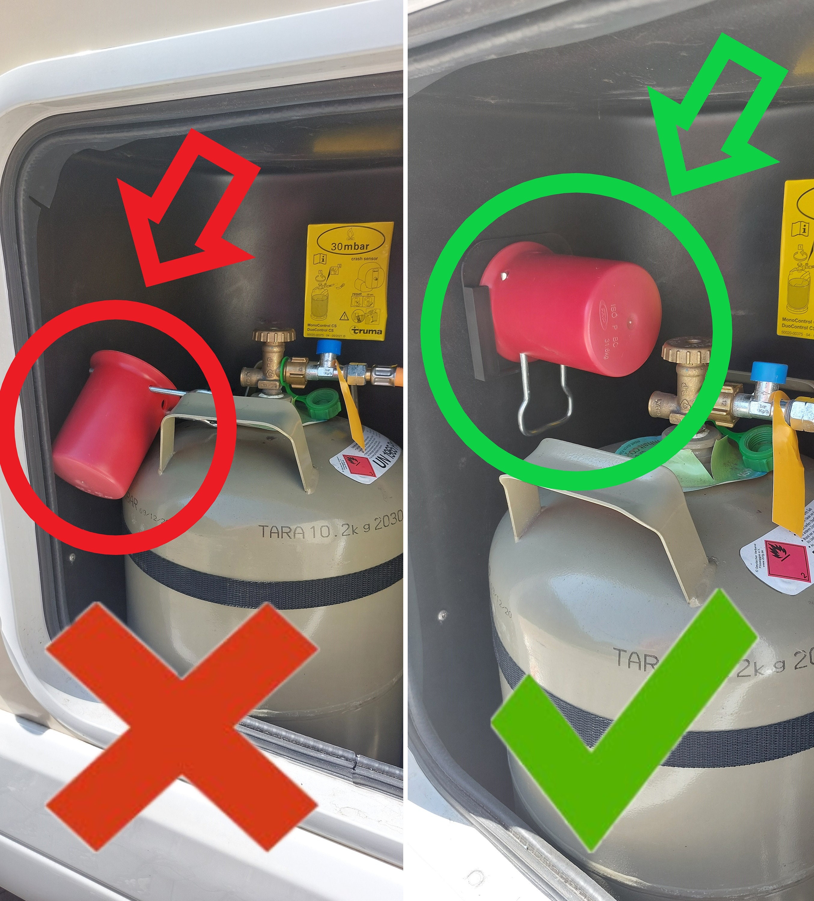 Supporto Per Bombola Del Gas - Per Camper E Roulotte, In ABS E Nylon, Colore Nero