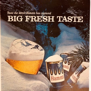 Rare 1963 Hamm's Beer - Anuncio de revista original. Vendimia original. Anuncios de revistas de anuncios clásicos retro.