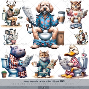 Whimsical Cartoon Art and Funny Animal Clipart ,Digital Art Print for Eclectic Home Design and Printable Cartoon Animals , animal funny PNG.