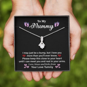 Presente de múmia de beleza atraente, colar para múmia, colar feminino, joias para múmia, colar de cartão de mensagem, cartão de mensagem personalizado