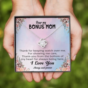 Caro mio bonus mamma collana nodo d'amore, collana mamma, collana nodo d'amore d'argento, collana da donna, gioielli per le donne, biglietto messaggio personalizzato
