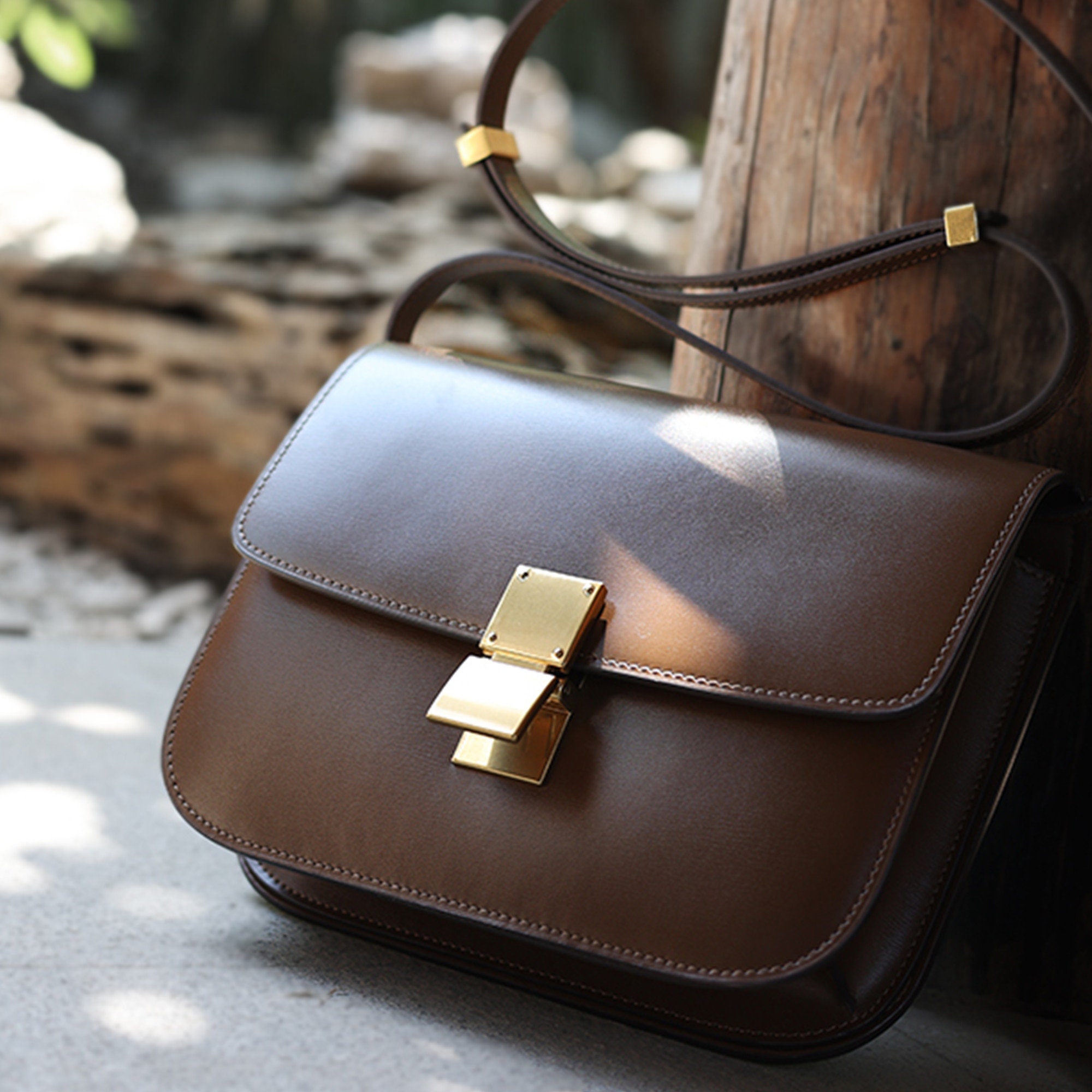 Customize 4.0cm Width Box Leather Kelly Bag Strapshoulder 