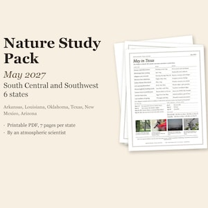 Naturstudienpaket Mai 2027, Süd-Zentral, 6 Bundesstaaten, druckbare PDF-Datei (je 7 Seiten) Bild 1