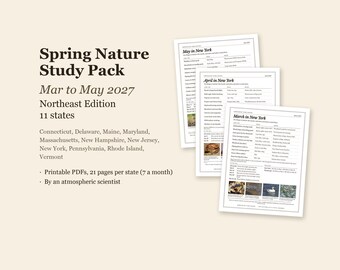 Spring Nature Study Pack, Northeast States, Mar-May 2027 (PDF)