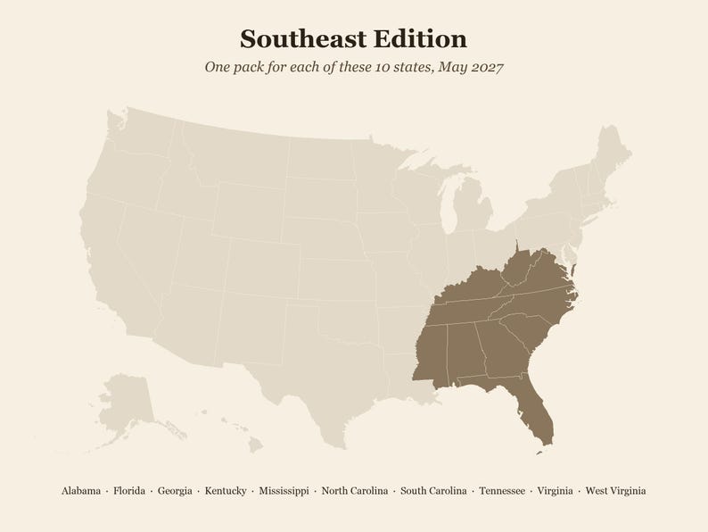 May 2027 Nature Study Pack, Southeast, 10 States, Printable PDF (7 pages each) image 2
