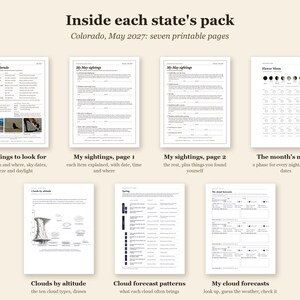May 2027 Nature Study Pack, West, 11 States, Printable PDF (7 pages each) image 3