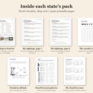 May 2027 Nature Study Pack, Southeast, 10 States, Printable PDF (7 pages each) image 3