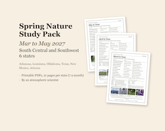 Spring Nature Study Pack, 6 South Central States, Mar-May 2027 (PDF)
