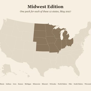 Natuurstudiepakket mei 2027, Midwest, 12 staten, printbaar PDF-bestand (7 pagina's per staat) afbeelding 2