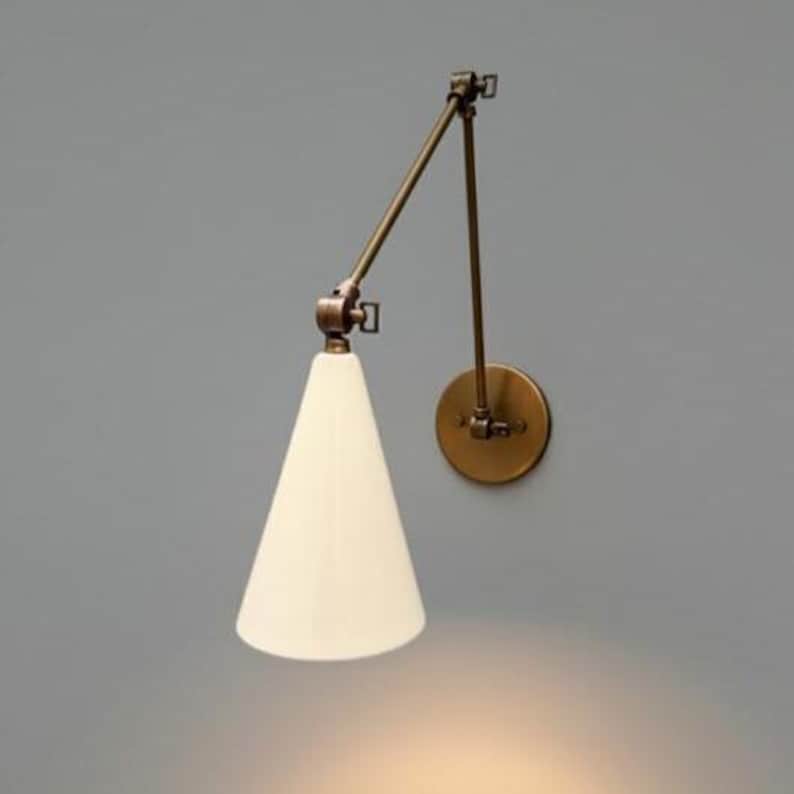 Modern Adjustable Brass Wall Lamp, Elegant Lighting Sconce image 3