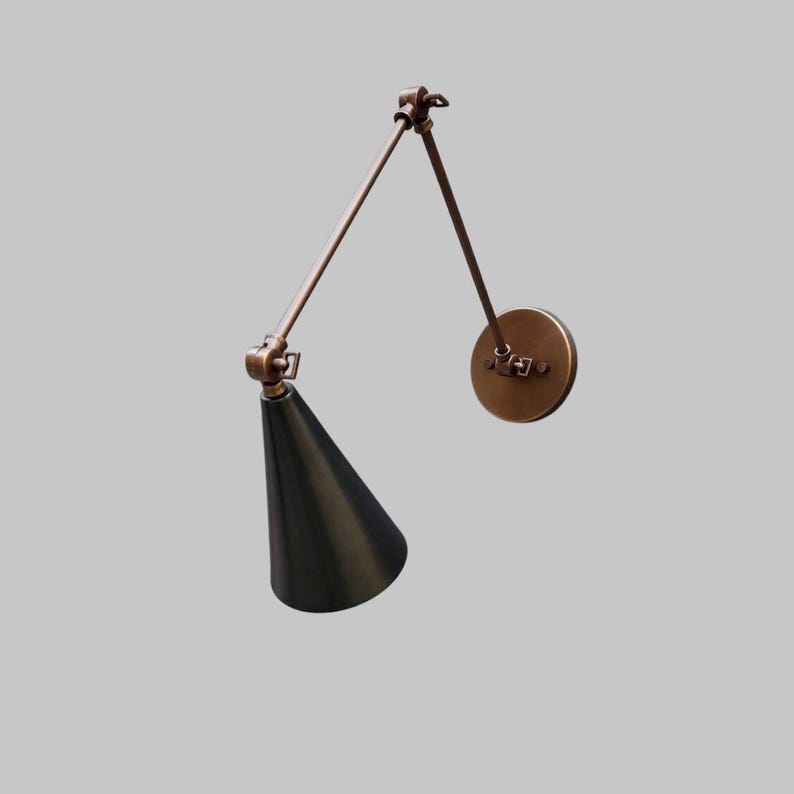 Modern Adjustable Brass Wall Lamp, Elegant Lighting Sconce image 9