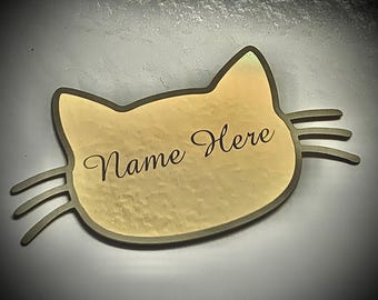 Cat Whiskers  Engraving Plate 50mm available in Gold, Silver, Bronze, Black, White and Blue Plates. Perfect to for your engraving.