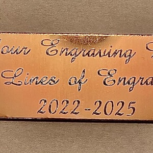 Personalised Trophy Engraving Plate 70mm x 15mm Bronze
