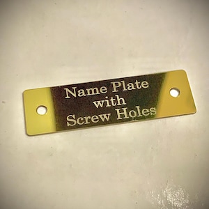 Engraved Aluminum Name Plate: 50x15mm, Multiple Colors