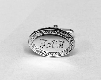 Luxury 925 Silver Initialed cufflinks