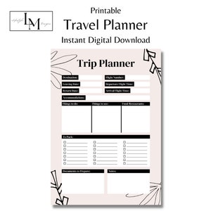 Travel Planner Printable Trip Planner Travel Itinerary Vacation Planner Travel Ideas