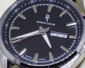 Klasyczny męski zegarek Harvey Black Swiss Made Zegarek męski