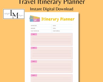 Pianificatore di itinerario di viaggio Pianificatore di viaggio stampabile Elenco di imballaggio del budget di viaggio