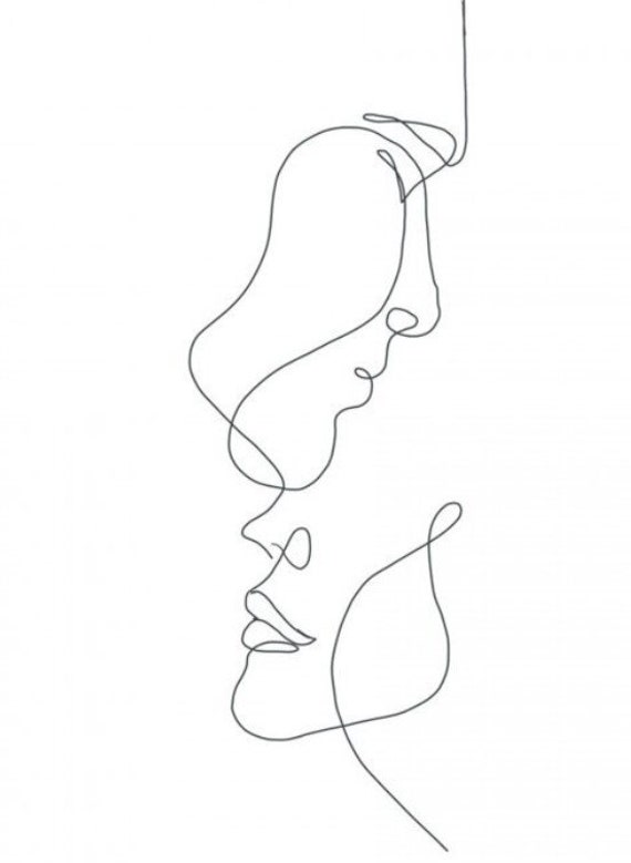 Line Drawing Faces Fashion Concept Woman Beauty Minimalist - Etsy
