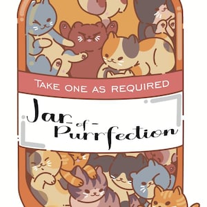 Zelfhulppot Pur-fection, pot vol schattige katten Sticker glanzende zelfklevende sticker