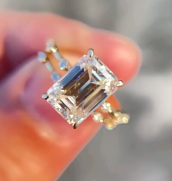 3.50 Ct Emerald Cut Ring Engagement Ring Christmas Gift Ring Etsy