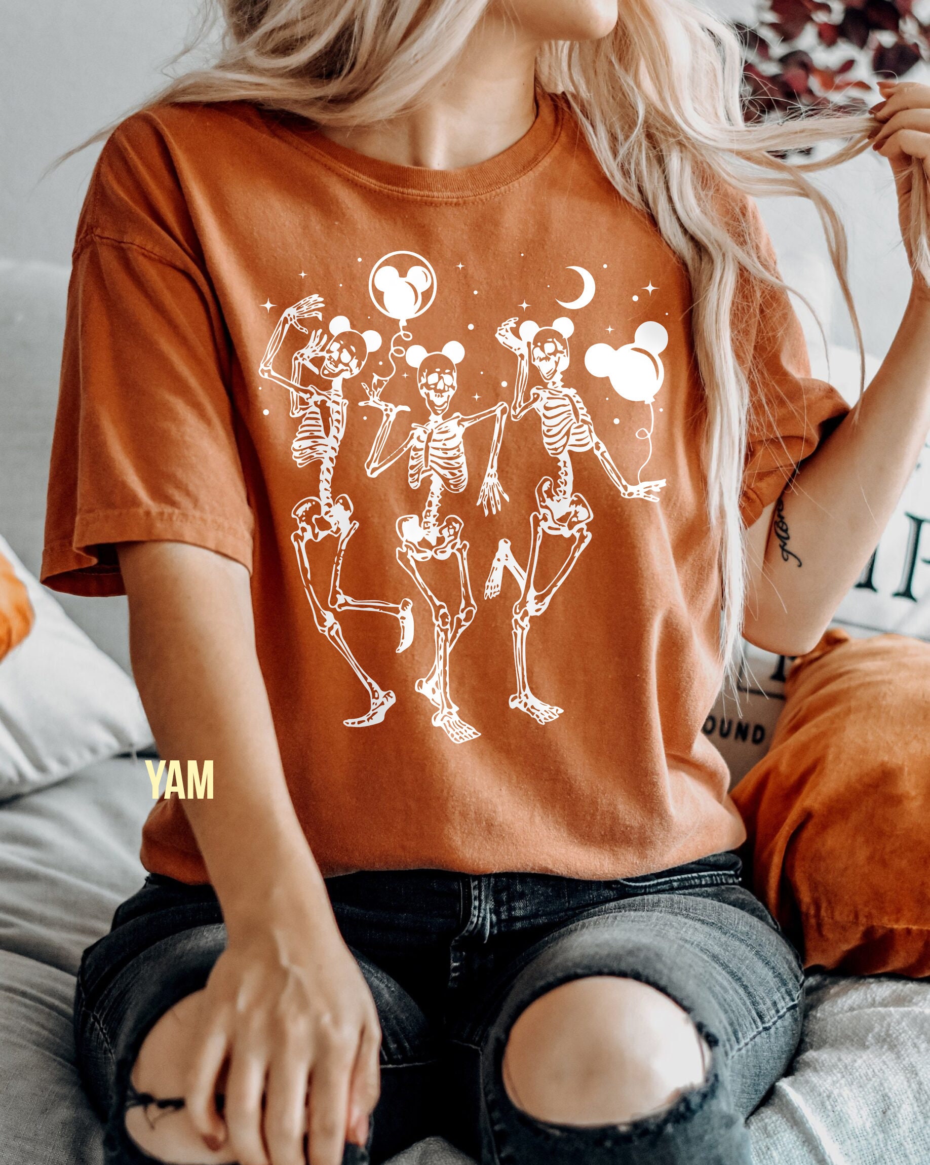 Discover Disney Skeleton Comfort Colors shirt, Skeleton Mickey Comfort Colors shirt, Mickey Balloon T-shirt