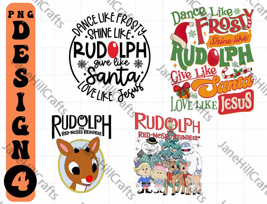 Rudolph the Red Nosed Reindeer Png Dance Like Frosty Shine - Etsy Australia