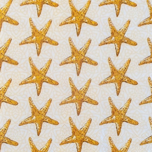 decoupage napkins, starfish paper napkins, 3 individual ocean cocktail size napkins for decoupage scrapbook card making crafting