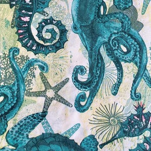 decoupage napkins, sea turtle octopus paper napkins, 2 individual guest size sea horse nautical napkins for decoupage mixed media crafting