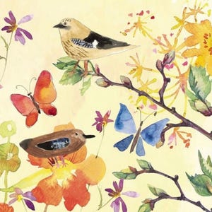 decoupage napkins, 3 bird butterfly paper cocktail napkins for decoupage mixed media cardmaking journals and many paper crafts