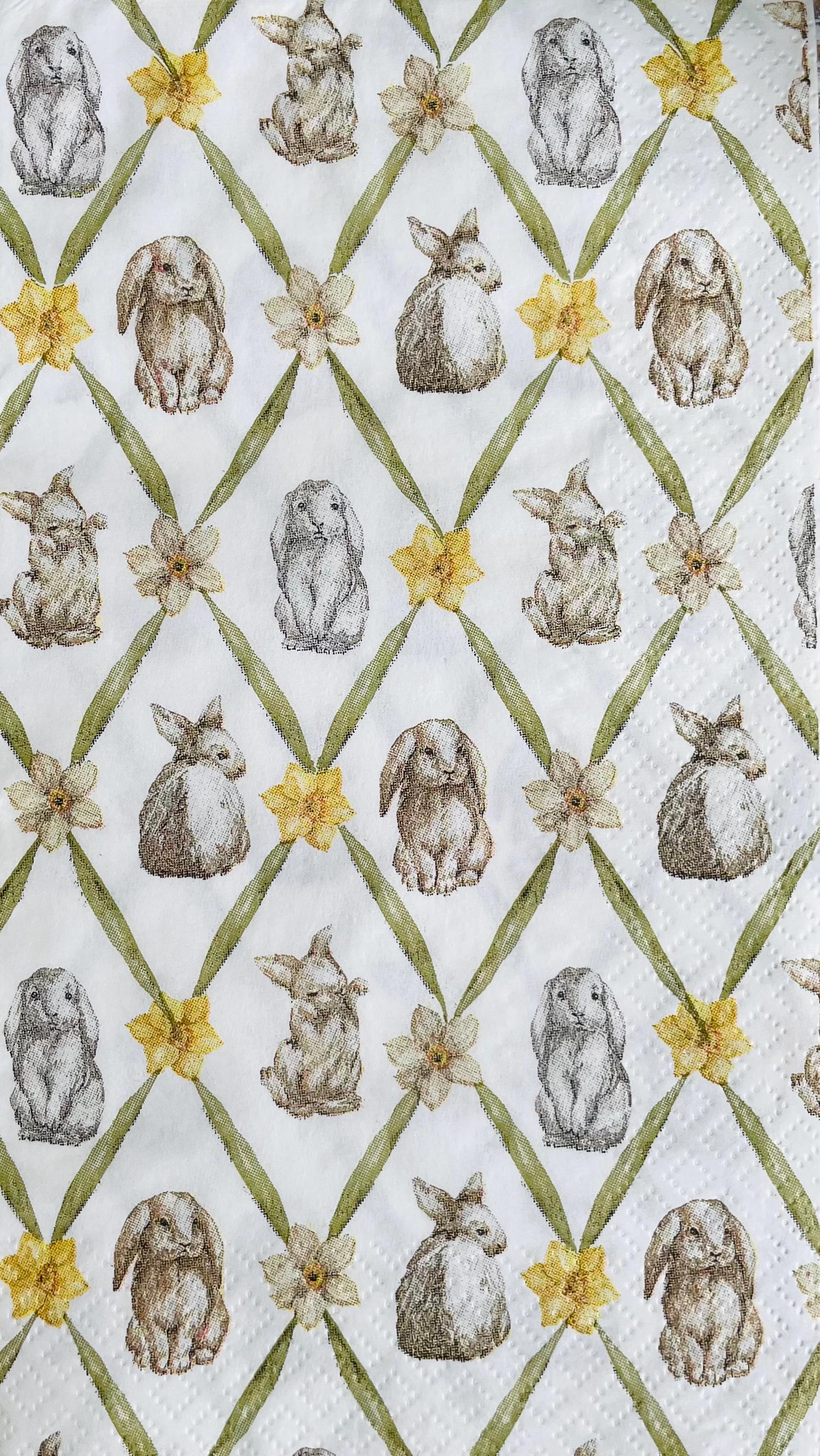Serviettes de table à découper, serviettes en papier lapin de Pâques, 2 serviettes de table tournesol individuelles de la taille d'un invité pour la fabrication de cartes de scrapbooking à découper